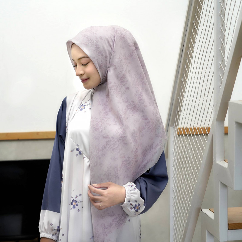 Belle Mauvewhite Leaves Kainprinting Toko Online Hijab Pake Cetak Nama